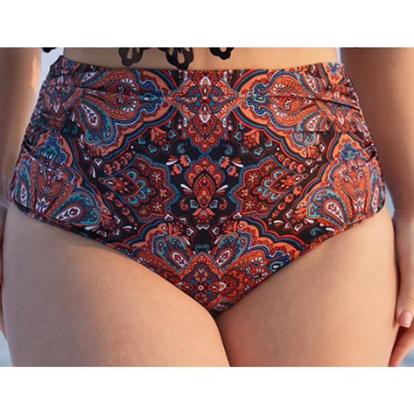 BLOOMCHIC sz 26 4x plus orange bandana print high waist bikini bottom NWT B40 - Picture 1 of 6